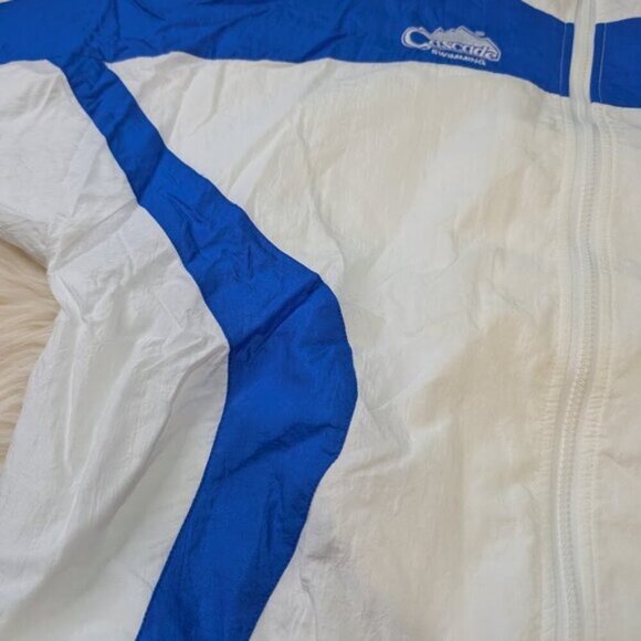 Vintage Nike White Label Branded Windbreaker Blue and White Men Size Medium - Picture 3 of 13